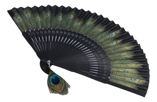 Leque Dobrável, Leque De Osso Preto, Leque De Mão Com