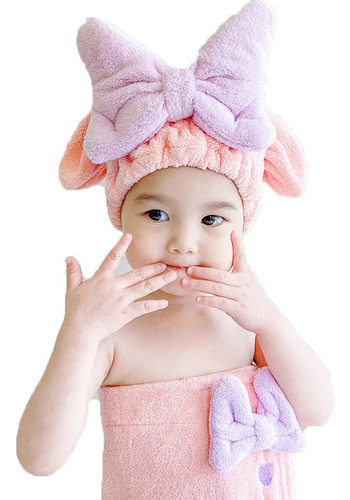 Bnb Gorro For Secar El Cabello Con Lazo For Niños, Bonito