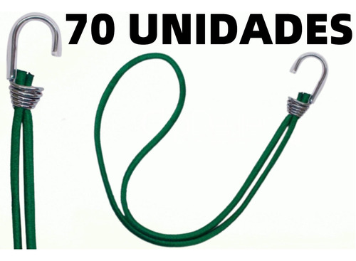 Kit 70 Elásticos Extensor Borracha Lona Caminhão Verde