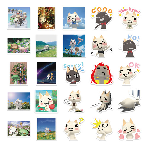 50 Pegatinas De Dibujos Animados Con Forma De Gato Toro Inou