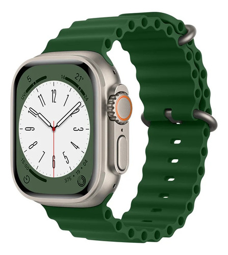 Pulseira P/ Relógio Smartwatch Apple Oceano 38 Ao 49 Mm Cor Verde-musgo Largura 42.49 Mm