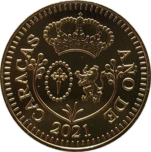 Imagen 2 de 2 de Medalla Conmemorativa Octavo Real Caracas 2021 Unc Dorado