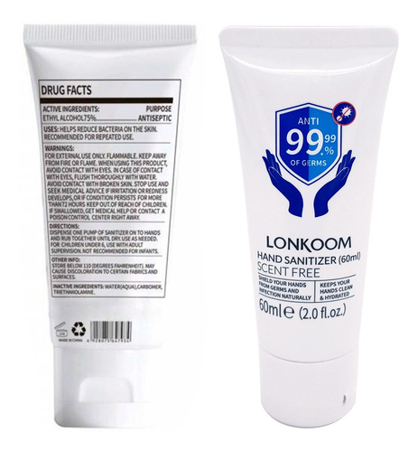 Miniso Gel Desinfectante De Manos Sin Fragancia, 60 Ml