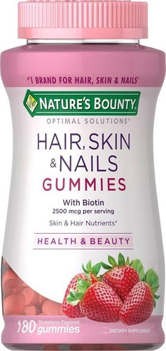 Natures Bounty Hair Skin Nails 180 Gomitas Cabello Piel Uñas