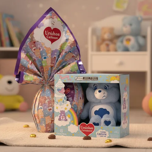 Ovo Cacau Show Ursinhos Carinhosos c/ Led Pelúcia 2026