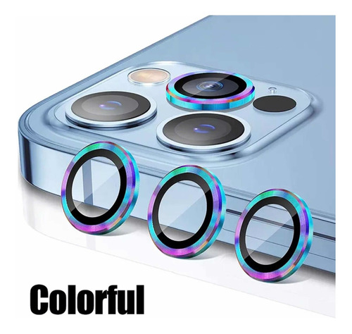 Set Lente Camara Para iPhone Protector Metálico Cristal Mica