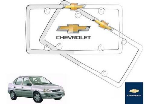 Par Porta Placas Chevrolet Chevy Monza 1.6 2002 Original