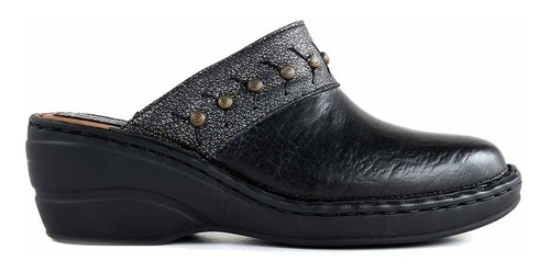 Zueco Mujer Cuero  Zapatos Zapato Confort Negro - Mcsu48036