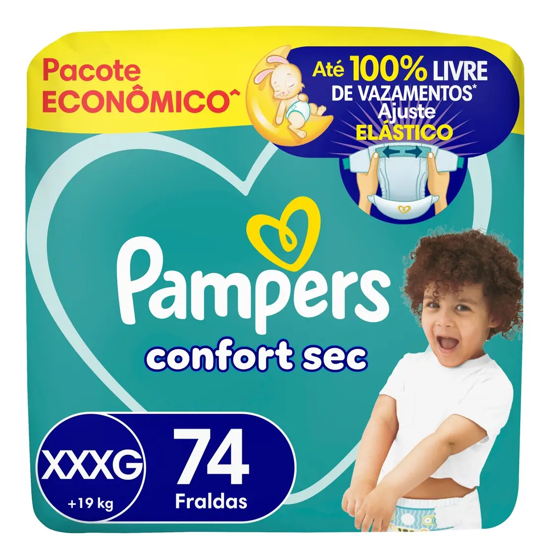 Fralda Pampers Confort Sec Tamanho XXXG 74, Unidades