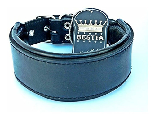 Bestia Collar De Perro De Piel Autentica Suave Acolchado Ra