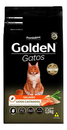 Alimento Ração Golden 1kg Para Gatos Adultos Castrados 