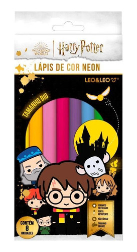 Lapis De Cor 8 Cores Jumbo Harry Potter Leonora