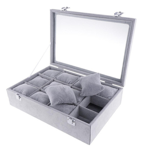 Caja Bandeja De 12 Compartimientos Con Cojín Para Pulseras