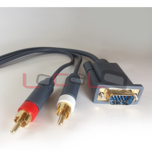 Imagen 3 de 6 de Cable Xbox 360 Vga 1080p + 2 Plug Rca Audio