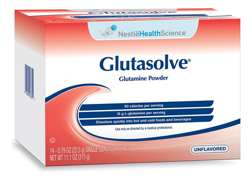 Glutasolve Glutamina En Polvo Sin Sabor 0.79 Oz Paquete 56 U