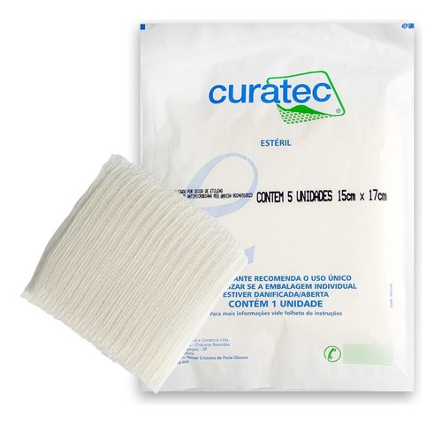 Gaze Antimicrobiana Curatec Com Phmb 15cmx17cm (env. C/ 5)