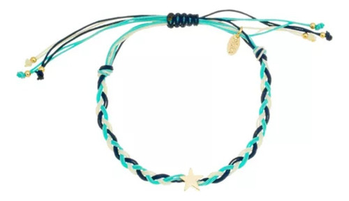 Pulseira Brenda Estrela Ajustável Azul Piuka Comprimento 8 Cm Diâmetro 8 Cm