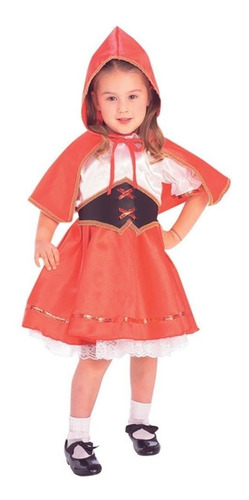 Disfraz De Caperucita Roja Para Niña, Vestido Y Capa,