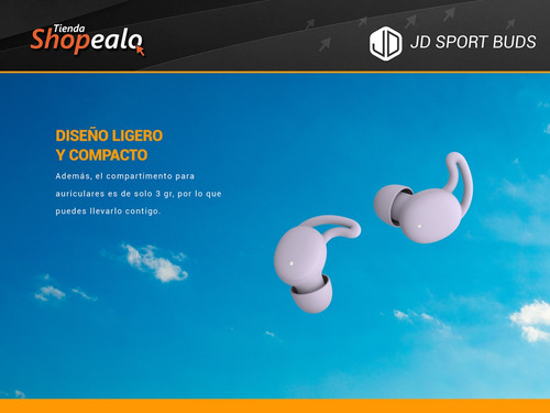 Imagen 5 de 8 de Auricular Inalámbrico Bluetooth In Ear Jd Sport Buds Lila -*