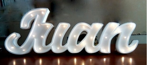 Nombres Iluminados 4 Letras 35 Cm - Polyfan Cartel Con Luces