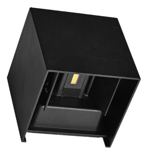 Aplique Led Muro Cubo Dirigible Doble Luz Neutra 10w Ip54 Estructura Negro