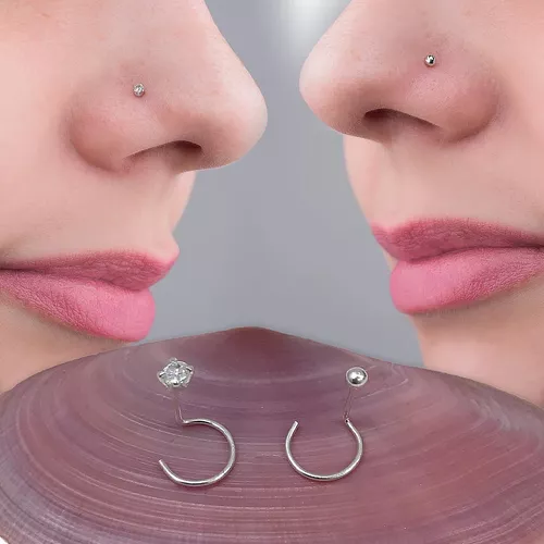 Piercing Nostril Bolinha para Nariz em Prata - Pratas da Dani - Pratas de  Lei e Acessórios