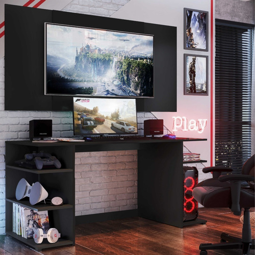 Escritorio Gamer Con Panel Tv De 65¨