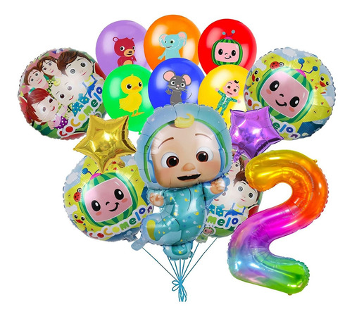 Coco Jj Melon Globos De Cumpleaños, 14 Piezas Globos D...
