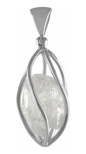 Dije De Cristal De Danburita Estilo Jaula De Plata 925