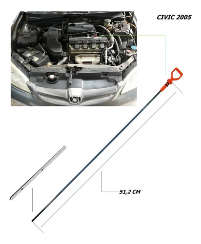 Vareta De Óleo Honda Civic 1.7l 16v 2001 2005 15650-plm-004