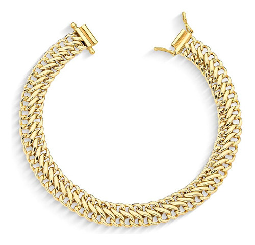Pulseira Lacraia De 7.1mm Em Ouro 18k Com Fecho Cano 16,0 Cm
