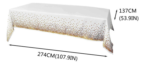 Mantel O, Tejido Dorado, Desechable, Plástico, Blanco, 2 Uni