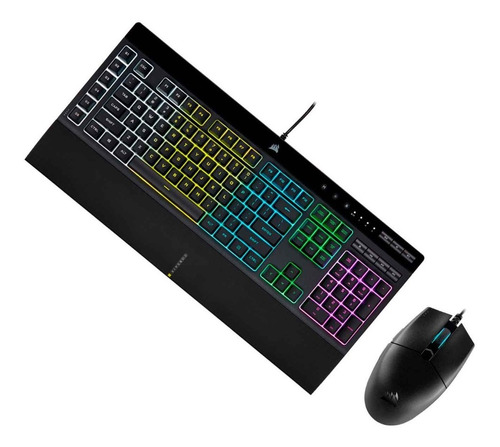 Combo Gamer Corsair K55 + Mouse Katar Pro Rgb 18000 Dpi