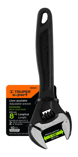 Llave Perico Ajustable 8´ Acero Pavonado Industrial 15501