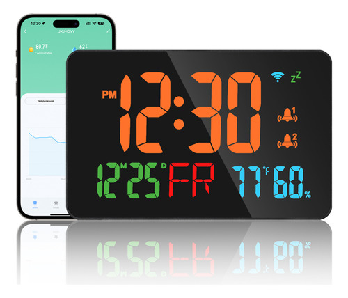 Termómetro, Calendario, Termómetro, Reloj, Wifi, Higrómetro