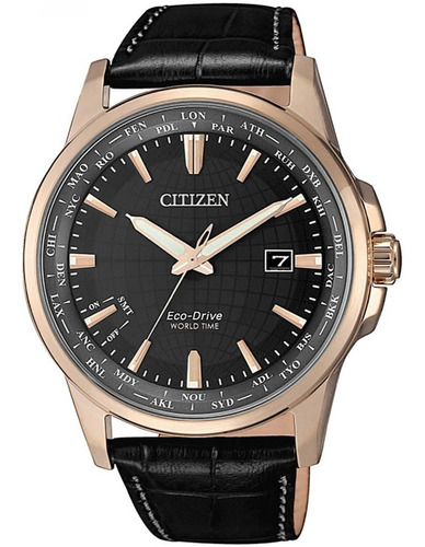 Reloj Citizen World Time Eco-drive Bx1008-12e Cristal Zafiro