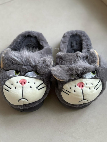 Pantuflas Gato Lucifer Acolchonada Felpa