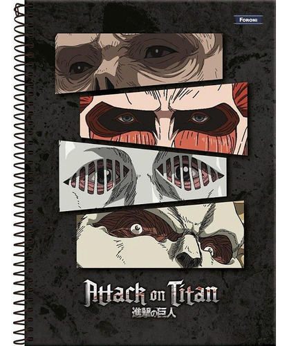 Caderno 10x1 Capa Dura Attack On Titan 160fls Pct Com 04