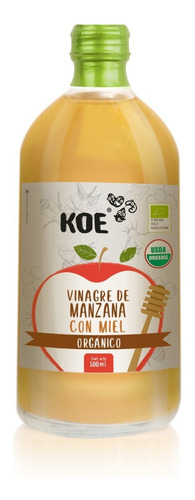 Vinagre De Manzana Con Miel Orgánico 500ml Marca Koe