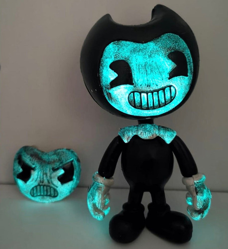 Figura Bendy And The Ink Machine Dirty Black Emit Luz Brilla