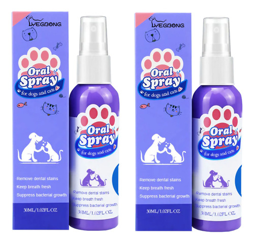 Spray Limpiador De Dientes Perros Y Gatos Adiós Mal Olor