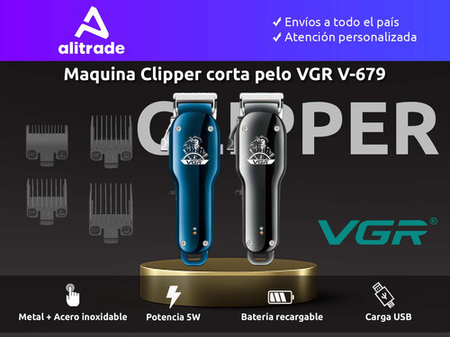 Cortadora De Pelo Barba Vgr V-679 Ajuste Hoja Recargable Color Azul