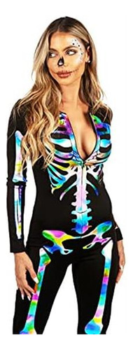 Disfraz De Esqueleto Para Mujer/talla S/iridiscente