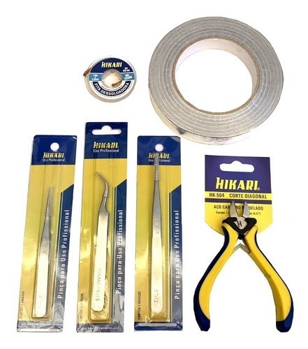 Kit Assistente Solda Pinça Malha Fita Aluminio Bga Alicate 