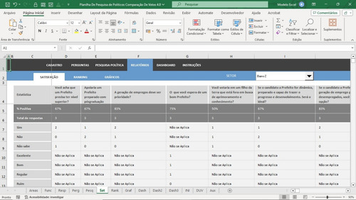 Planilha De Pesquisa De Políticos Comparação 4.0
