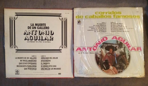 2 Lp´s De Antonio Aguilar La Muerte De Un Gallero Y Corrid (Usado)
