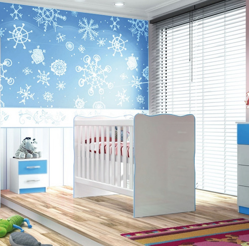 Imagen 2 de 8 de Cuna Cama Infantil Niños Dormitorio Celeste Rosada If01