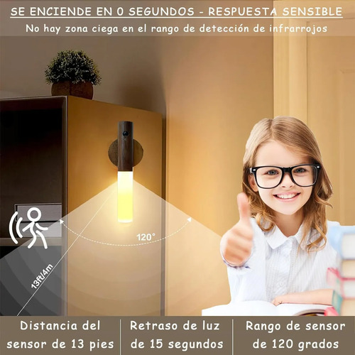 Aplique Magnético Led Con Carga Usb Y Sensor De Movimiento