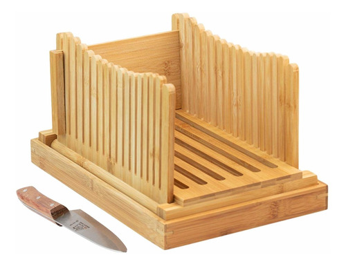 Cortador Pan Madera Bambu Plegable Compacto Bandeja Para