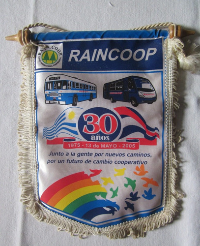 Banderin Omnibus Raincoop 30 Años 2005 Uruguay